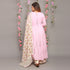 Jacquard pink Anarkali Kurta with Palazzo and Dupatta (Set Of 3)