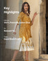 Mustard Tie & Dye Hi-low dress with inner (set of 2)