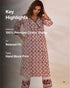 Red Sanganeri hand Block Print Kalidar Kurta Set (set of 2)