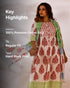 Red Hand-Block Print Anarkali Suit with Dupatta (Set of 3)