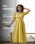 Yellow floral discharge print Dress