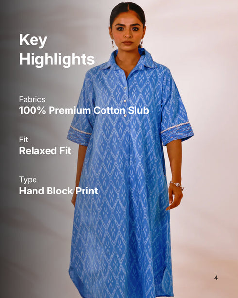 Azure Blue Handcrafted Co-Ord set (set of 2)