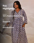 Indigo Sanganeri Block printed Anarkali Kurta with Pant (set of 2)