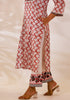 Red Sanganeri hand Block Print Kalidar Kurta Set (set of 2)
