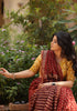 Saksha Red Booti Bagru Print Saree with Yellow Blouse