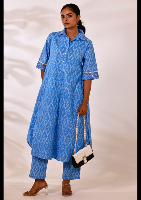 Azure Blue Handcrafted Co-Ord set (set of 2)