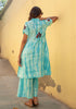 Sea Green Abar Tie & Dye Handcrafted Kurta with Pant (set of 2)