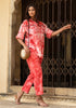 Rose red Marble Tie & Dye Handcrafted free size shirt with pant (set of 2)