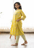 Yellow floral discharge print Kurta with Salwar (set of 2)