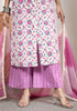 Pink Hand-Block Printed Straight Fit Kurta Set