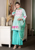Aqua Green Hand-Block Printed Short Length Kurta Set
