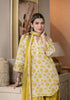 Earthy yellow Hand Block Printed Short Kurta Salwar Set
