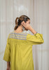 Solid Green Asymmetric Kurta with Pant & Dupatta