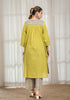 Solid Green Asymmetric Kurta with Cotton Pants