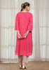 Solid Red Anti-fit Kali Kurta with Salwar
