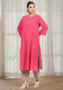 Solid Red Anti-fit Kali Kurta with Salwar