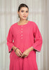 Solid Red Anti-fit Kali Kurta with Salwar