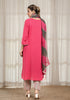 Solid Red Anti fit Kali Kurta with Salwar & Dupatta