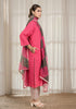 Solid Red Anti fit Kali Kurta with Salwar & Dupatta