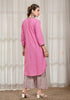 Solid Pink A-Line Kurta with Pant