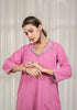 Solid Pink A-Line Kurta with Pant