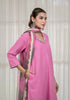 Solid Pink A-Line Kurta with Pant & Dupatta
