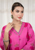 Pink floral Hand block print flared Kurta with pant