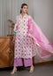 Pink Hand-Block Printed Straight Fit Kurta Set