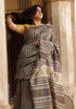 Saksha Indigo & Black Bagru print Saree with Yellow Blouse