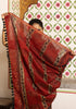 Varuna Black Jaal Ajrakh Print Saree with Red Blouse