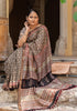 Varuna Kashish Grey Bagru Print Saree with Red small Booti blouse