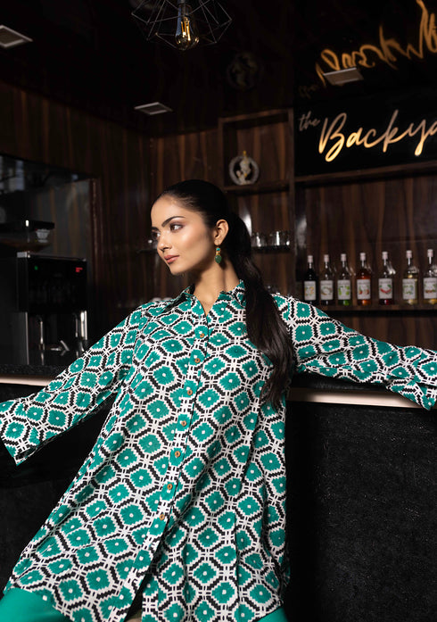 Rambha Block printed Green Co-Ord set (set of 2)