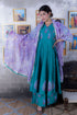 Pine Green Chanderi Anarkali Suit with Gota Dupatta (Set of 3)