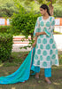 Block Printed Chanderi A-line Suit with Gota Dupatta (Set of 3)