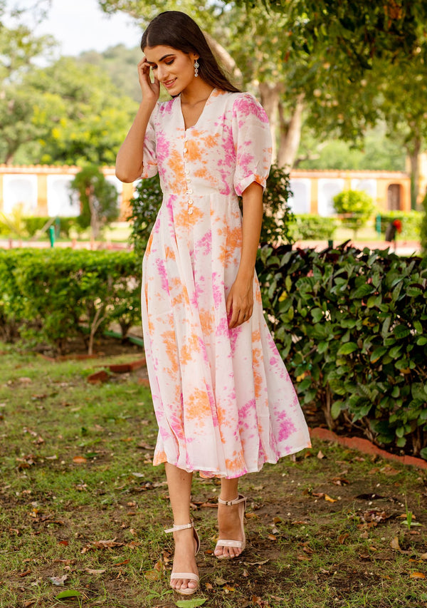 Pink Tie and Dye Dress