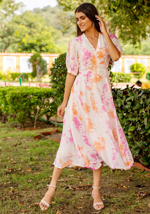 Pink Tie and Dye Dress