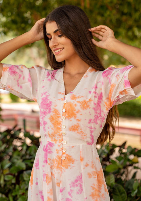 Pink Tie and Dye Dress