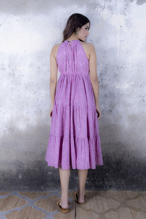 Carnation Pink Halter Neck Dress