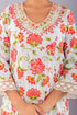 Baby Blue Floral Print A-line kurta with Palazzo (Set of 2)