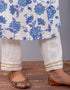 Blue Open jaal Print Anarkali Kurta with pant (Set of 2)