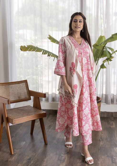 Rose pink Co-Ord set with jacket (set of 3)