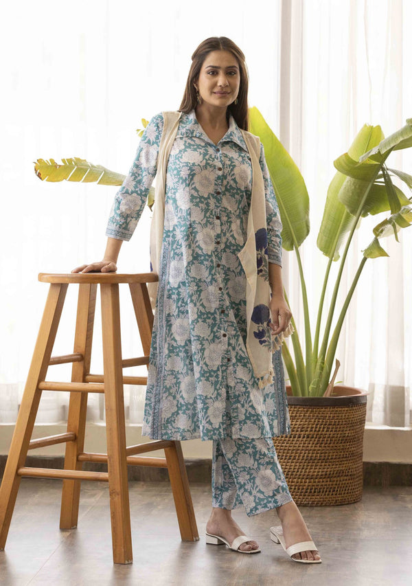 Persian Green Co-Ord Set with Jacket (set of 3)