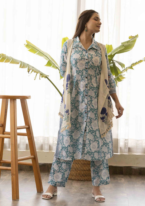 Persian Green Co-Ord Set with Jacket (set of 3)