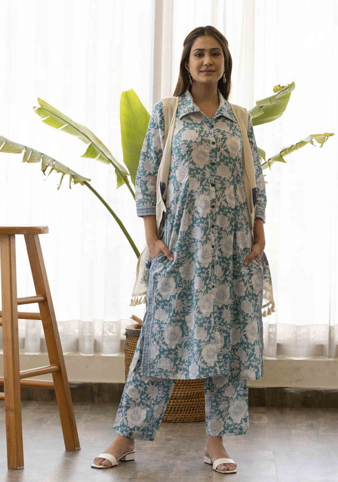 Persian Green Co-Ord Set with Jacket (set of 3)