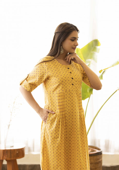 Gold Yellow Discharge Print Co-Ord (set of 2)