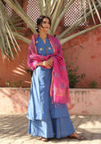 Royal Blue Kurta with Sharara and Dupatta (Set of 3)