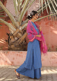 Royal Blue Kurta with Sharara and Dupatta (Set of 3)