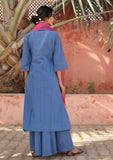 Royal Blue Kurta with Sharara and Dupatta (Set of 3)