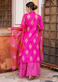 Pink Voile Gota Patti Sharara suit Set (set of 3)