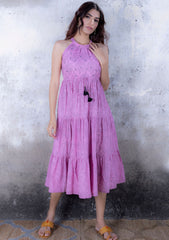Carnation Pink Halter Neck Dress